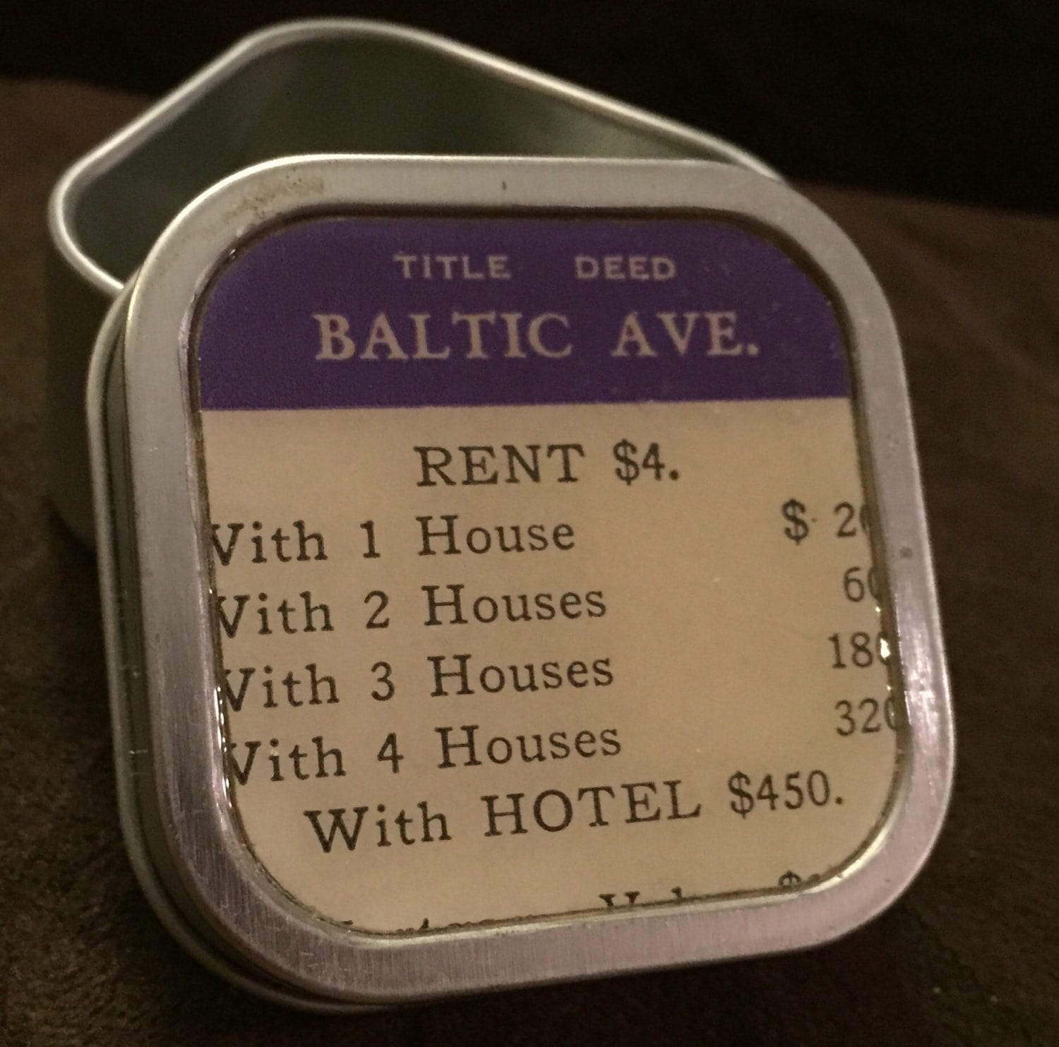 BALTIC AVENUE Vintage Monopoly Property by anotherworkinprogres