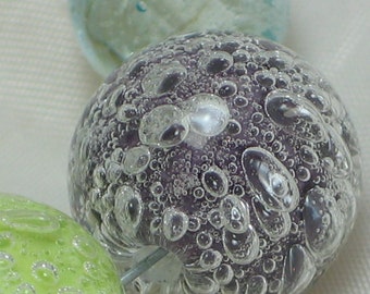Bubbles Handmade Glass Lampwork Beads, filler beads, 11mm functional art