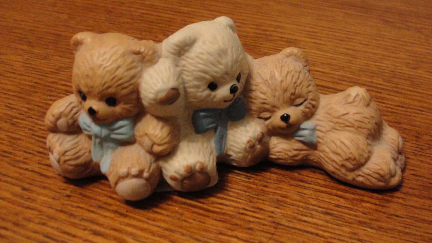 Three Little Teddy Bears Ceramic Figurine by tracisallymaxx