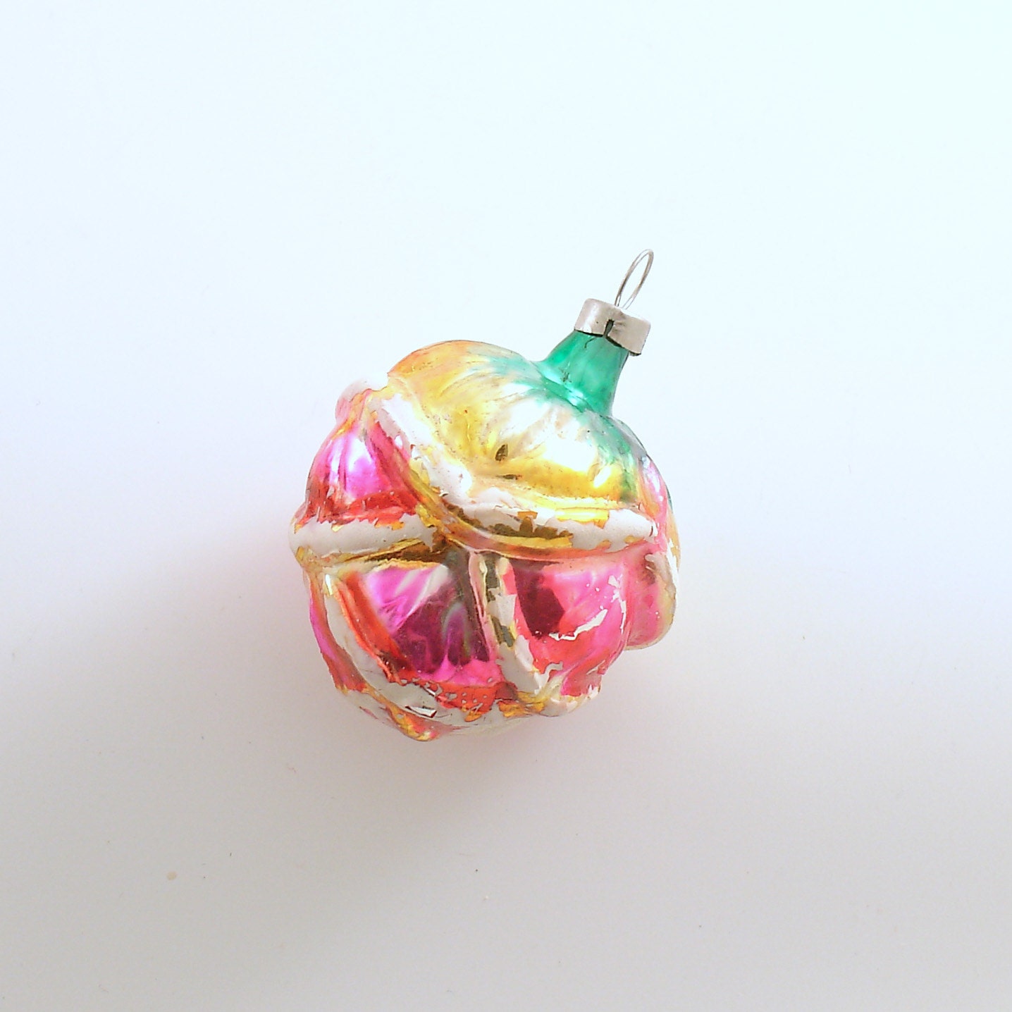 vintage christmas glass ornament pink rose czechoslovakia vintage christmas glass ornament pink rose czechoslovakia