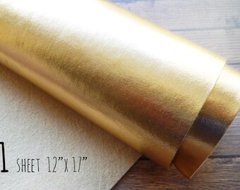 Metallic Felt Fabric Sheet - Gold - 12x17 - Bold and Shimmery - the Perfect Gold - Metallic Gold, Gold Fabric