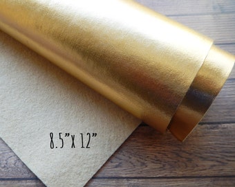 Metallic Gold Felt Sheet 8.5 x 12 - You Pick Quantity - Bold and Shimmery - the Perfect Gold