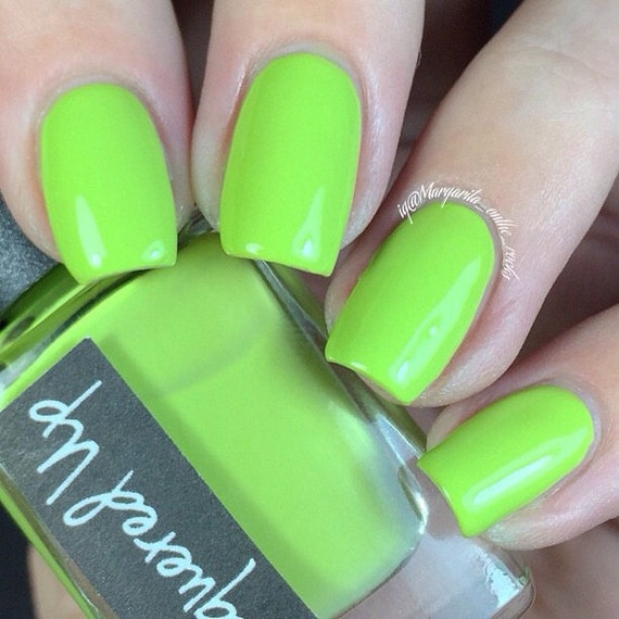 Key Lime// Handmade Green Cream Nail Polish// by LaqueredUp
