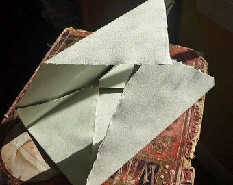 Spanish Handcrafted Sage Green Folded Letters (10 - 8.75” x 5”")