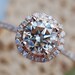 Engagement ring diamond ring 1ct Champagne diamond VVS2 14k rose gold ring and band