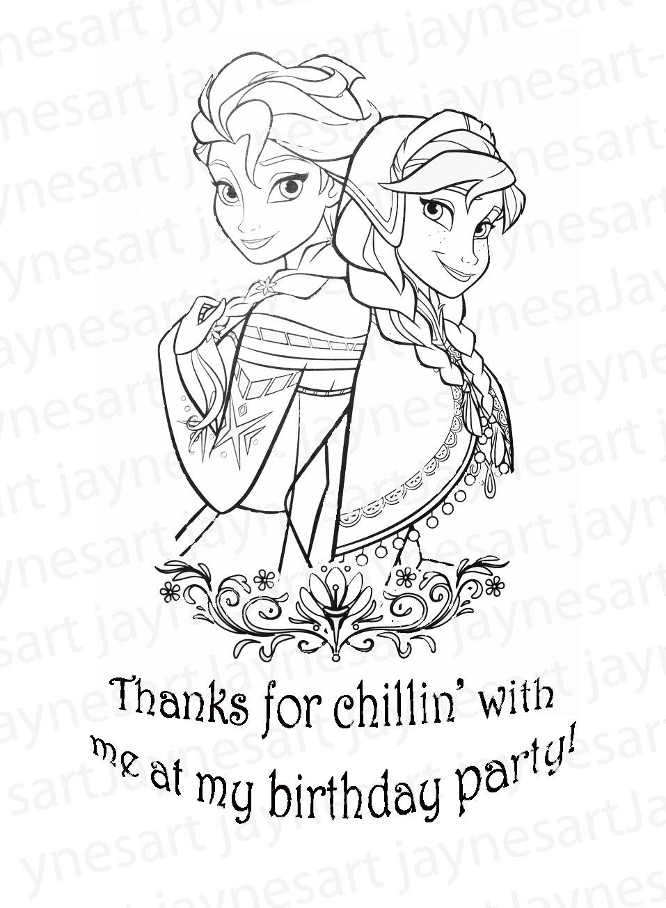 elsa birthday cards coloring pages - photo #18