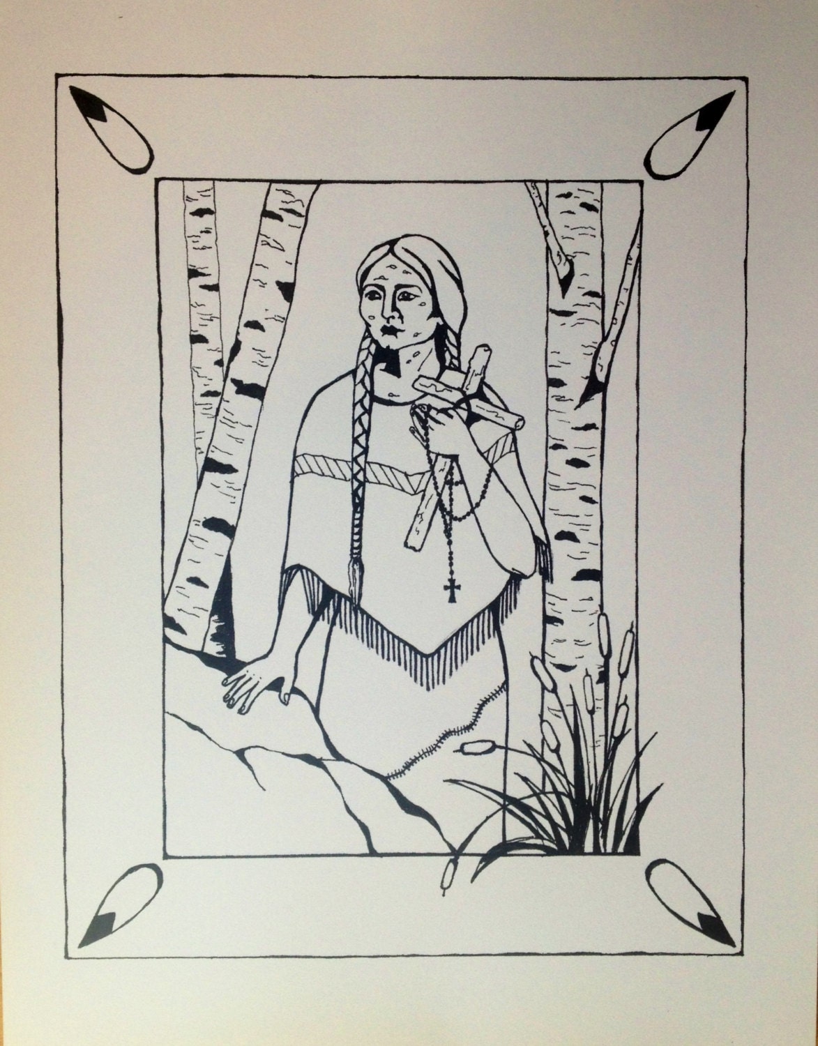 Saint Kateri Tekakwitha print by DoorNumber9 on Etsy