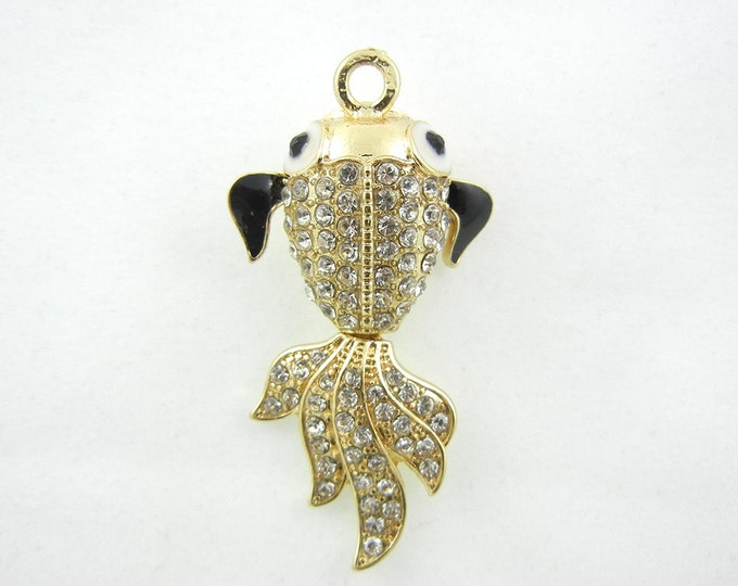 Dimensional Rhinestone Goldfish Pendant