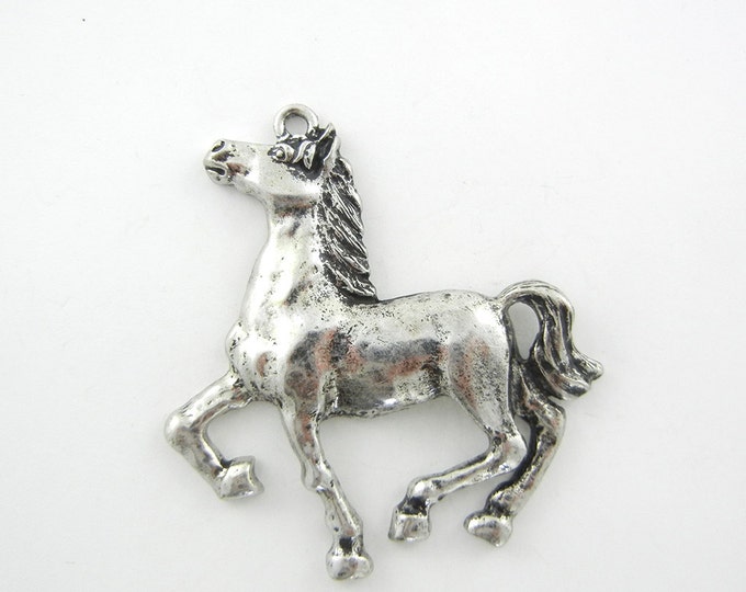 Antique Silver-tone Horse Pendant