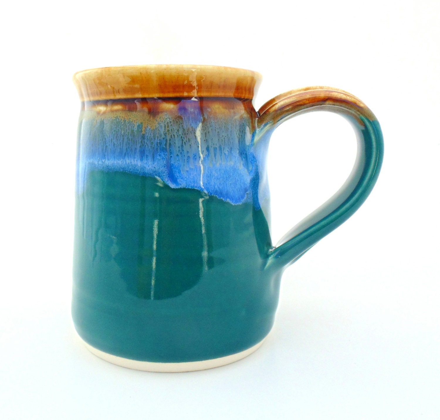 Handmade Pottery Mug Omi in Teal READY TO by jewelpottery