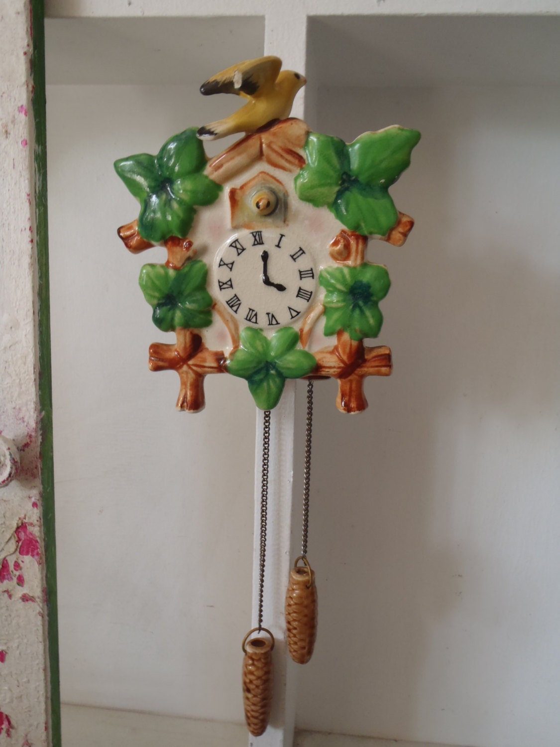 Vintage Ceramic Coo Coo Clock by vagabondsandcaravans on Etsy