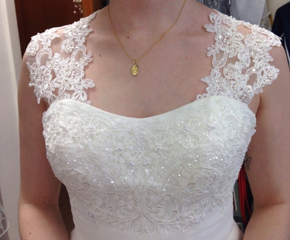 Detachable Ivory Beaded Lace Straps to Add to by Chuletindesigns