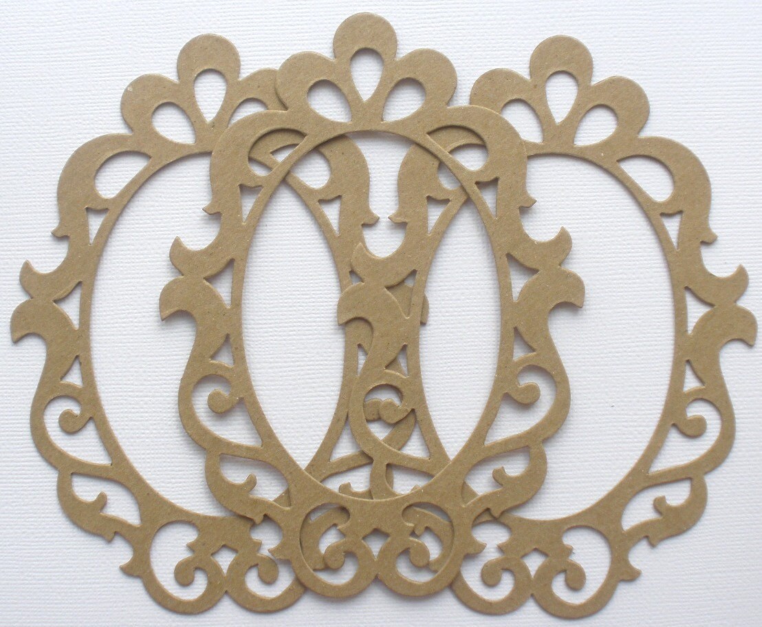 Scrollwork Elegant Picture Frames Chipboard Die Cuts Bare