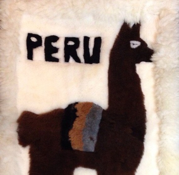 Vintage Peruvian Alpaca Llama Fur Wall Hanging by WilburVintage