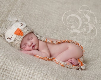 Owl crochet newborn hat...owl newborn photo prop...owl crochet hat...tree owl newborn hat...newborn photo prop...crochet owl baby hat