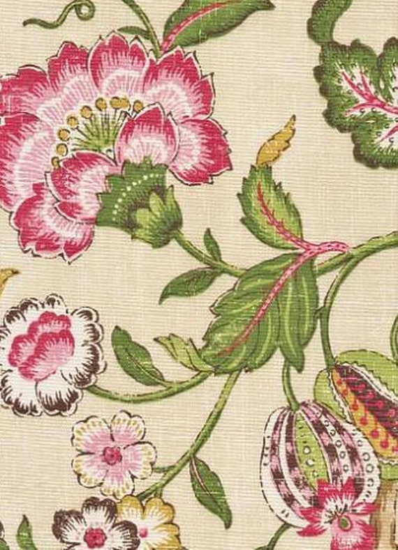 Items Similar To Pink Floral Curtain Panels Large Scale Pink Green   Il 570xN.725432851 9bit 