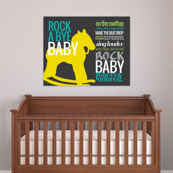 Rock a Bye Baby Rock n Roll Nursery Wall Art // by PaperRamma