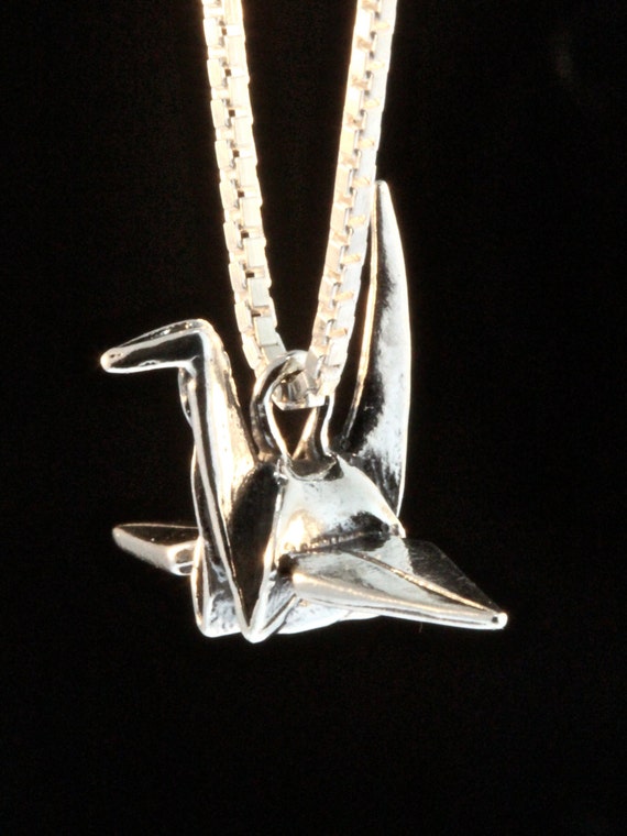 Peace Crane Necklace Peace Crane Charm Peace Crane Pendant