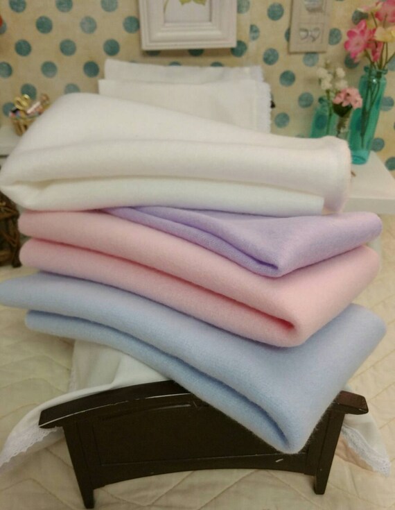 Pastel Barbie/Blythe Fleece Blanket 1/6 scale by RibbonwoodCottage