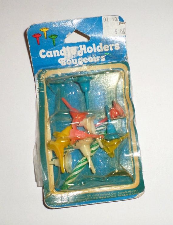 Vintage Birthday Candle Holders Plastic Candle Holder