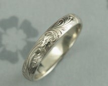 european wedding rings leaf design