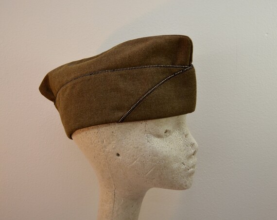 Vintage US Army Garrison Cap WOOL Gold And By Ilovevintagestuff