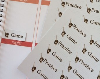 Planner Stickers 36 Baseball Game Practice Stickers