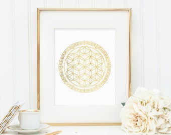 Sacred Geometry - Flower of Life - Gold