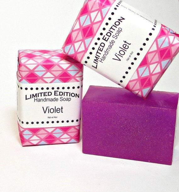 Violet Soap Sparkly handmade soap bright purple by CoquetteBath