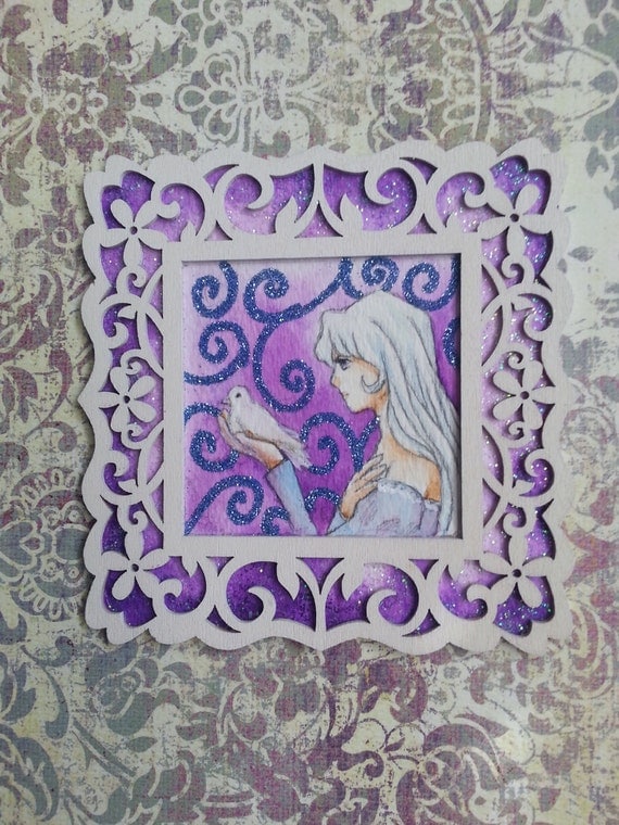 Amalthea Framed ORIGINAL Last Unicorn Watercolor