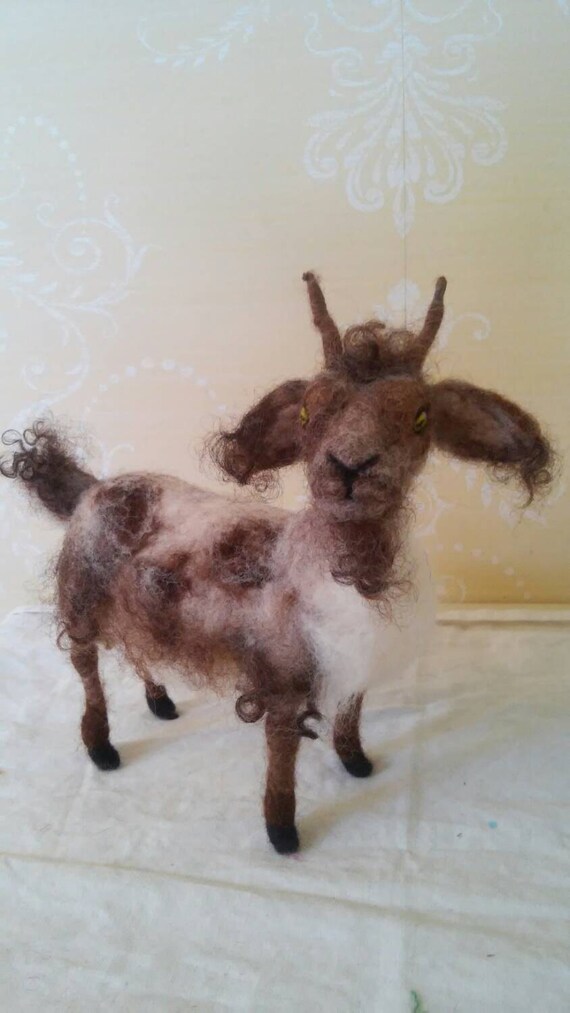 Needle Felted Goat by FingerStuckFelts on Etsy