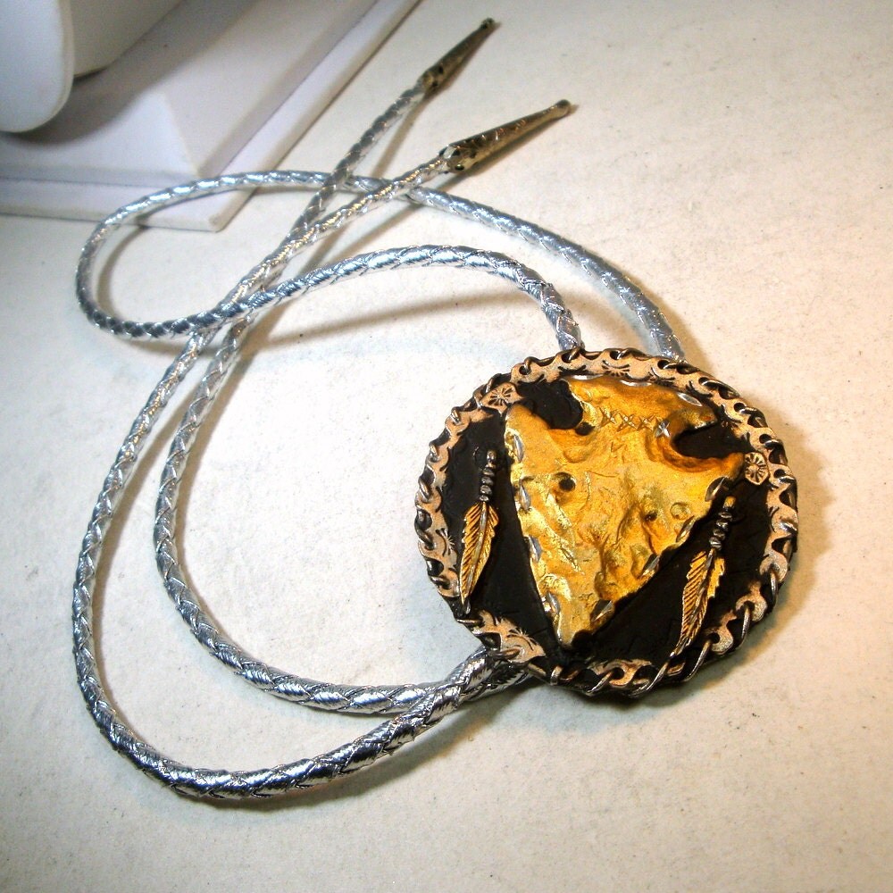 Southwestern Arrowhead Bolo Tie 1970s MANS by VintageStarrBeads