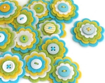 CHLOE x 3 Felt Flower Handmade Embellishments, Felt Flower Applique, Sewing Appliques, Scrapbook Journal Cardmaking Flower Embelishments