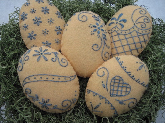 Easter Egg Bowl Fillers/ Hand Embroidered / Easter Decor