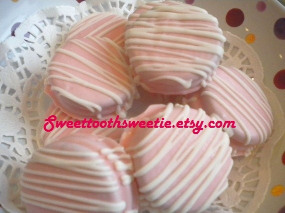 Items similar to Pretty in Pink Chocolate Covered Oreos Cookies It's A