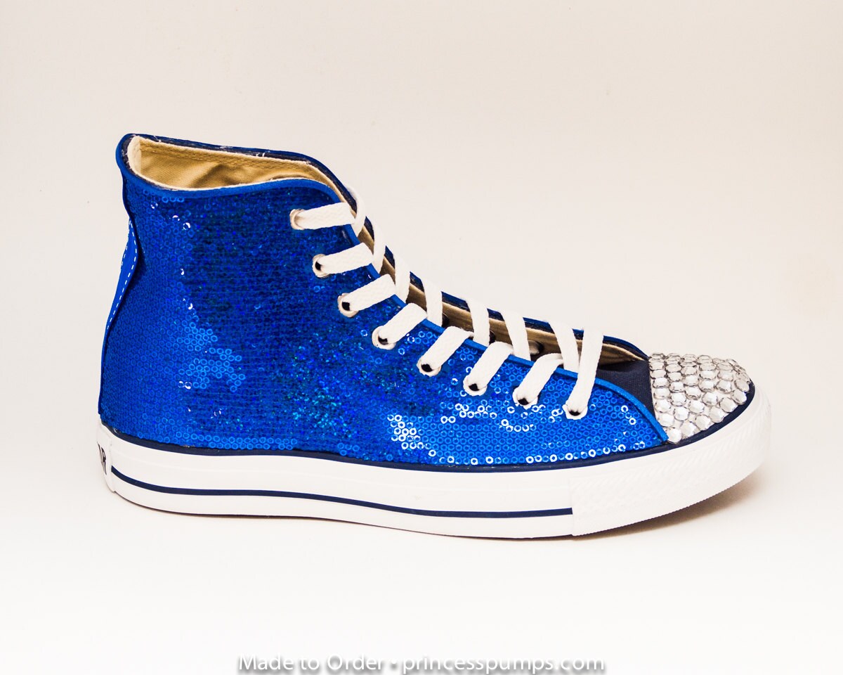 Brillant Sapphire Sequin Converse Canvas Hi Top by princesspumps