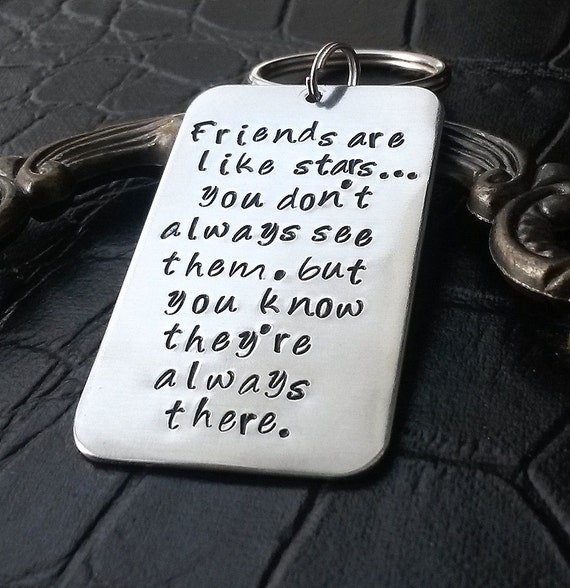 Best Friend Key Chain gift for best friend hand stamped