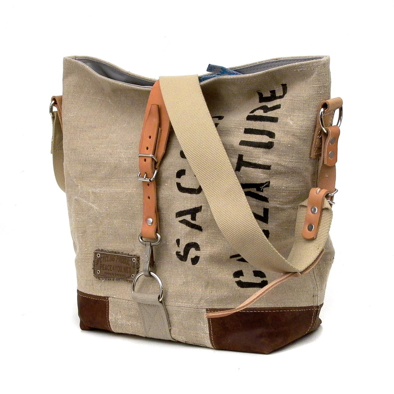 Italian Military Duffle Bag Canvas Tote // Upcycled and