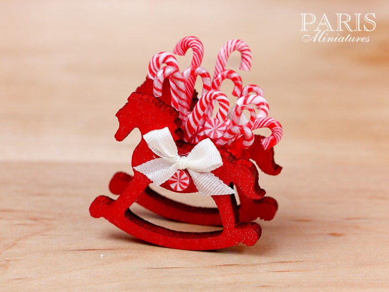 Rocking Horse Christmas Candy Cane Display 1/12thMTO