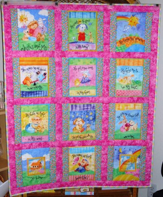 Jesus and Me Custom Handmade Baby Boy or Girl Crib Quilt