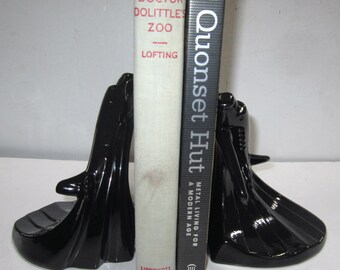 Piper Cub ~ Airplane Bookends ~ Art Deco Morderne in Black Finish