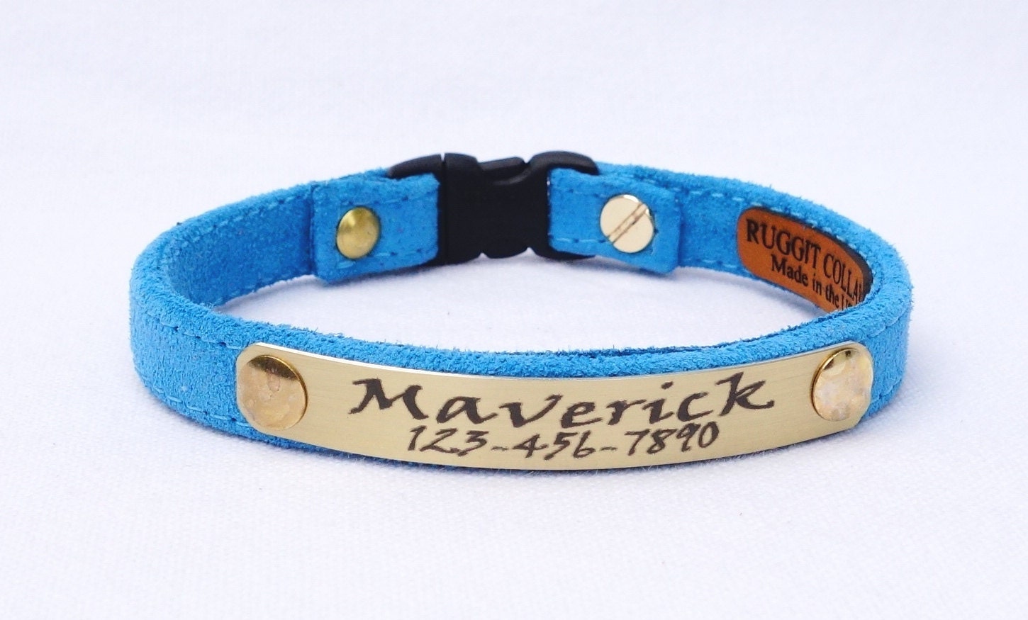 Personalized Suede Cute Cat Collar with Breakaway Buckle by