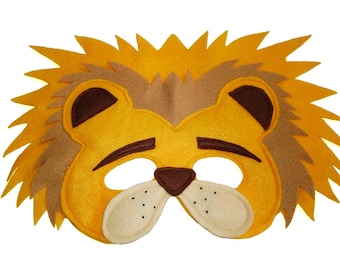 Children's Safari Animal LION Felt Mask
