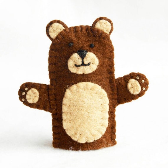 Bear finger puppet felt finger puppet bear felt finger