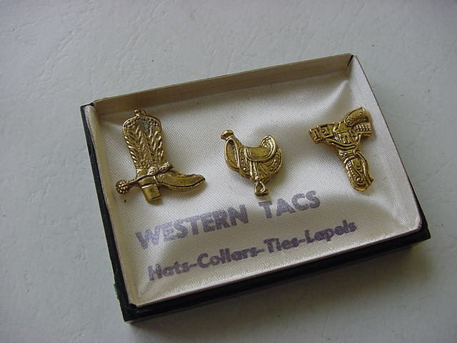 Western Themed Tie Tacks Lapel Pins Hat Pins Cowboy Book