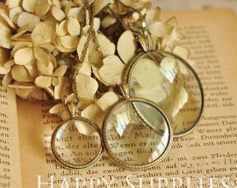 1pc 23mm/32mm/42mm Round Magnifying Glass Locket Pendants / Charms (AN05)