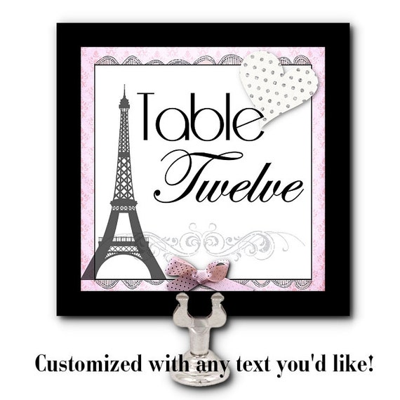 Table Number Cards, Food Label Cards, Name Cards, Wedding, Rehearsal Dinner, Bridal or Baby Shower, Eiffel Tower, French, Pink, Parisienne Il_570xn