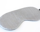 Light Gray Stripe Silk Eye Mask - Sleep Mask - Travel Accessory - Mothers Day Gift - Fathers Day Gift