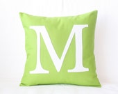 Monogram Pillow Typography Initial Pillow Case | Custom Color Modern Letter Applique | 12x12 Cushion