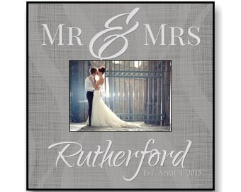 Personalized Wedding Picture Frame for 5"x7" Photo Frame Overall Size 12"x12"